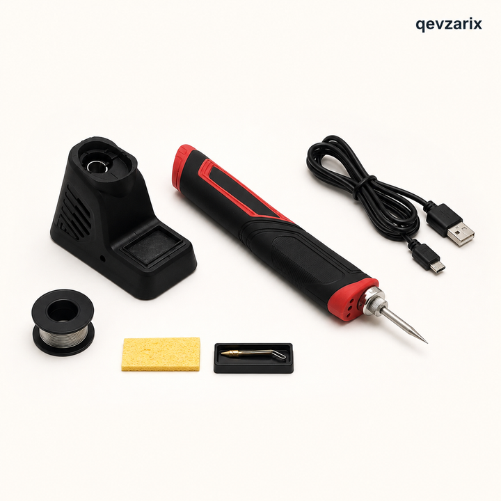 QEVZARIX 4V Cordless Soldering Iron Kit – USB Rechargeable 450°C Welding Pen